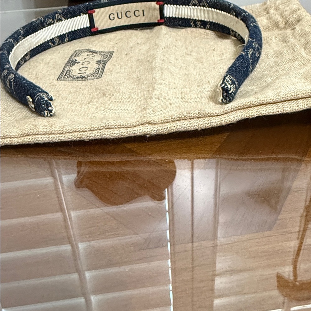 Gucci Indigo Blue Denim Women's Headband - Picture 7 of 8